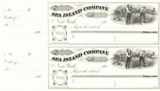 Sea Island Company - Cotton - 1860's dated Uncut Pair of Checks - Great History  picture
