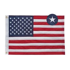 American Flag 12x18 Inches Made in USA, Embroidered Small American Boat Flag ... picture