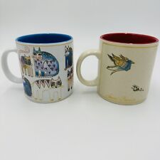 Laurel Burch Coffee Cup 2 Mug Decorative Cats Wine Things Unlimited 2004 picture