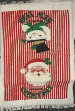 VTG Royal Terry Of California Christmas Hand Towel Santa Claus Frosty Snowman  picture