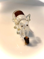 Antique German Hand Blown Glass Elephant White Tusk  Elephant Perfume Bottle picture
