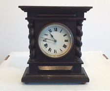 Antique Victorian Oak Mantel Clock with Barleycorn Pillars -  For Restoration picture