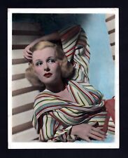 EXTREMELY RARE C1936 EXCEPTIONAL BEAUTY JOAN BENNETT HAND COLORED ORIGINAL PHOTO picture