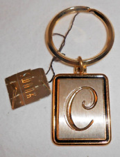 Vintage Swank Keychain Monnogram 'C' Gold Tone W/Tag Collectible picture