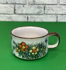 Vintage Hand Painted Stoneware Soup Crock 12oz Large Coffee Mug with Handle picture