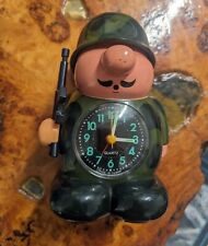 Vintage 80's Telstar Mr. General Army Soldier Alarm Clock, Tested Missing a Part picture