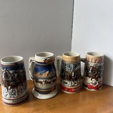 Lot Of 4 Budweiser Beer Steins 1989  B & C Series, 2000 By Ceramarte Of Brazil picture