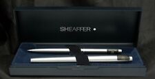 Sheaffer Imperial 444 Brushed Steel Black Fountain Pen & Ball SET In Box USA NOS picture
