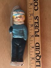Great Paint SMALL Female SKIER Cast Iron STILL BANK  5.5 Inches picture