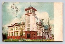 Mattoon IL-Illinois, High School, Western Avenue Vintage c1912 Souvenir Postcard picture
