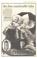 1918 Mennens Borated Talcum Antique Print Ad WW1 Era The First Comfortable Baby picture