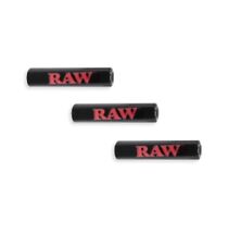 3X New RAW BLACK Rolling Papers SLIM BOROSILICATE GLASS CIGARETTE TIPS 1