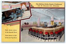 c1940 Million Dollar Eagles Clubhouse Interior Milwaukee Wisconsin WI Postcard picture