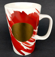 Starbucks Ceramic Mug Dot Collection 2014 Red w/Metallic Gold Holiday 16 oz. picture