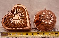 Vintage Copper Toned Aluminum Jello Mold Heart & Fluted Starburst picture