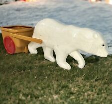 Blow Mold 1995 White Polar Bear & Cart  Union Products Don Featherstone Vintage picture