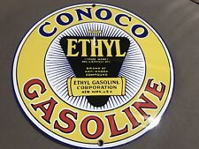 Ethyl gasoline garage Oil Gas man cave  vintage round sign Reproduction picture