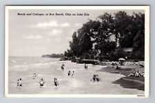 Rye Beach OH-Ohio, Beach & Cottage, Lake Erie, Vintage Souvenir Postcard picture