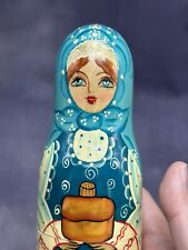 Vintage Matpeha Signed Russian Nesting Doll Hand Painted Girl Beautiful picture