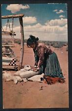1967 GALLUP, NM * NAVAJO RESERVATION ~ WOMAN GRINDING CORN * POSTED CHROME picture