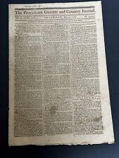 Saturday July 9th 1791 The Providence Gazette & Country Journal Newspaper 232yrs picture