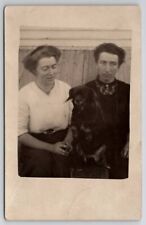 Tomah WI RPPC Lachelt Family Sisters & Dog 1911 To Sweet In Necedah Postcard P25 picture