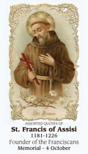 St. Francis of Assisi Laminated Prayer Card (5-pack) plus Two Free Bonus Cards picture