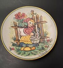 VTG VENETO FLAIR HAND ETCHED AND PAINTED IN ITALY, VALENTINE'S DAY PLATE, 1978 picture