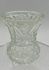 Vintage Clear Pressed Glass Toothpick Holder Green Tint 2” Stamped Taiwan picture