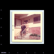 Square Color Photo BLACK AFRICAN AMERICAN MAN WOMEN OUTSIDE HOUSE 1965 picture