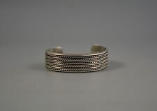 Vintage Navajo Indian Sterling Twisted Silver Cuff Bracelet - 3/4