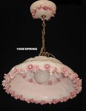 Capodimonte Made in Italy Hanging Chandelier pink rose buds picture