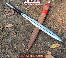Custom & Handmade Carbon Steel Blade LEAF SPRING Sword-Fixed Blade-30-inches. picture