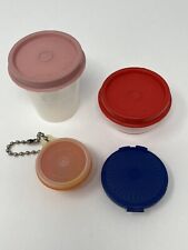 4 Mini Tupperware Midget 2 OZ - Clam Shell Pill - Smidget - Keychain Containers picture