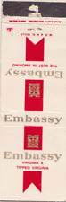Embassy Cigarettes England Matchbook 1960's picture