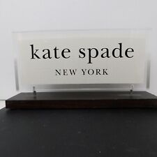 KATE SPADE New York Store Display Sign Promotional Clear Lucite Wooden Base picture