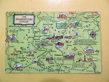 The Shakespeare Country England vintage map postcard 1967 picture