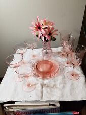 Vintage pink glass luncheon/dessert lot picture