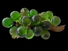 MCM Lucite Green Grape Cluster on Drift Wood Sculpture 14” LONG Vintage picture