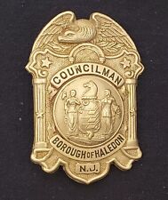 Vintage obsolete 1920s Haledon NJ Councilman's Badge. picture
