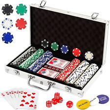 11.5 Gram 300PCS Poker Chips Set Casino Poker Sets Aluminum Case Texas Holdem picture