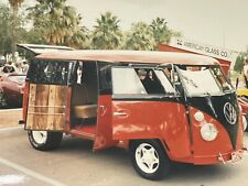 X1 Photograph Cool Tricked Out VW Volkswagen Buss Red Black 1980's picture