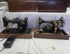 Two Vintage Original Singer Sewing Machines with Matching lid (Cover) picture