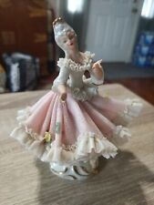 vintage marked Dresden Germany porcelain lace dancer lady figurine picture