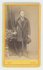 Antique CDV Circa 1870s Handsome Man in Suit Holding Hat  Valvo Bruges Belgium picture