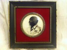 VINTAGE MOSHE DAYAN HAND PAINTING GLASS SILHOUETTE ISRAEL picture