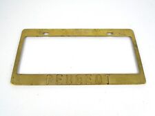 Vintage Peugeot Solid Brass License Plate Frame Sign Tag picture