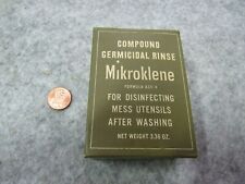 US WWII Mikroklene Germicidal Rinse for mess utensils RARE 100% original picture