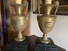 Antique Pair Neoclassical Bronze/Brass Mythological Lamps picture