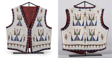 Old American Style Handmade Sioux Beaded Vest Powwow War Vest BV902 picture